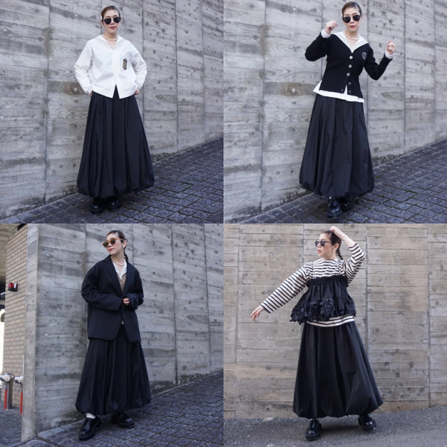 THOMAS MAGPIE バルーンスカート（ブラック）