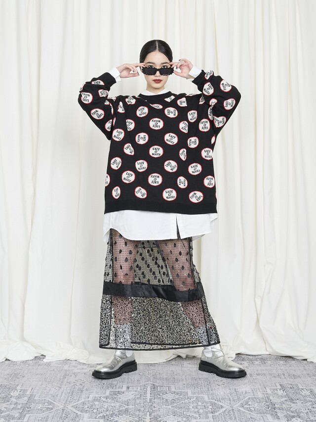 美品☆トーマスマグパイ ロゴニット ブラック ADAM ET ROPE'（アダムエロペ） //【2022AW/定価2.4万】トーマス