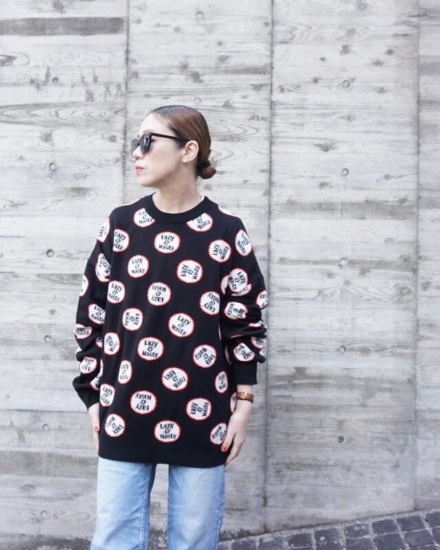 THOMAS MAGPIE レイジーニット（ブラック）