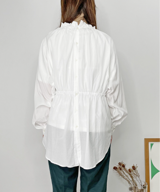 ARCH&LINE 【定番】2WAY FRILL BLOUSE 2ウェイ フリルブラウス ホワイト