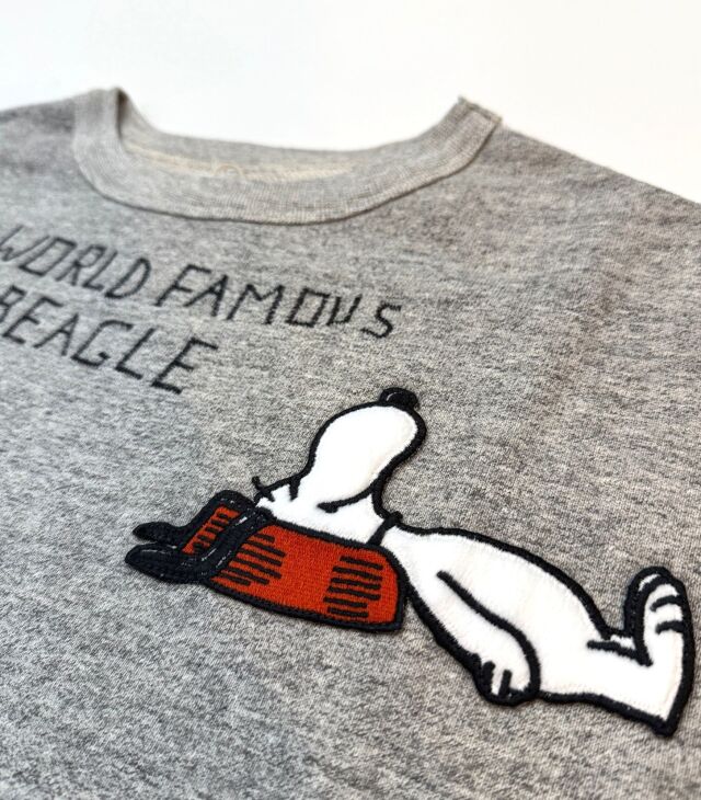 DENIM DUNGAREE 裏毛 SNOOPY SLEEP スウェット グレー