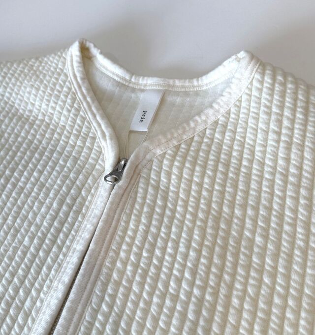 prit コールキルト Vネック ZIP カーディガン（オフ）